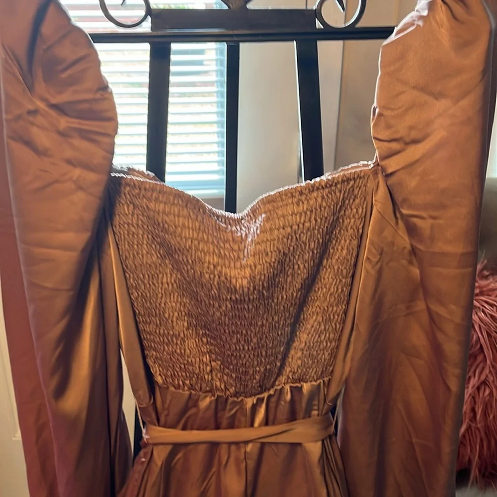 Satin wide legs jumpsuit - Picture 5 of 7